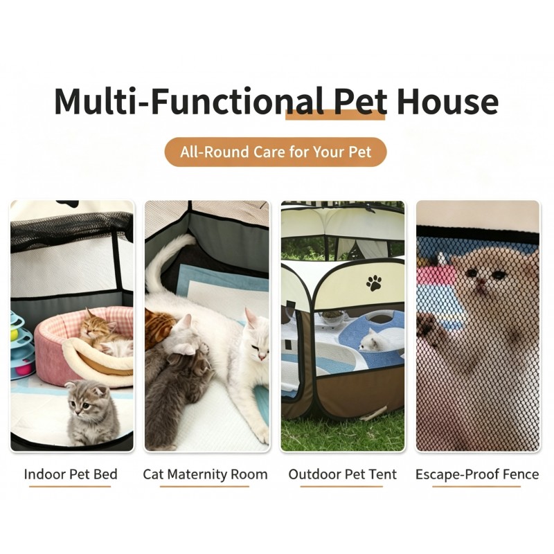 Foldable Octagonal Pet Playpen | Paws of Oz