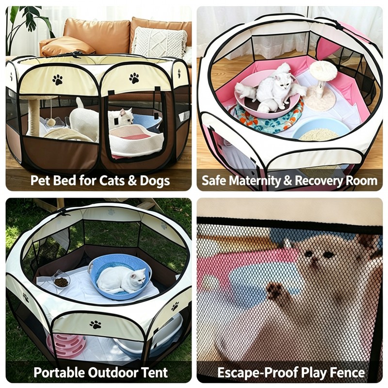 Foldable Octagonal Pet Playpen | Paws of Oz