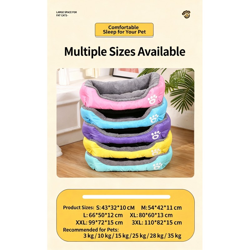 Warm Plush Dog Bed, Washable & Non-Slip | Paws of Oz