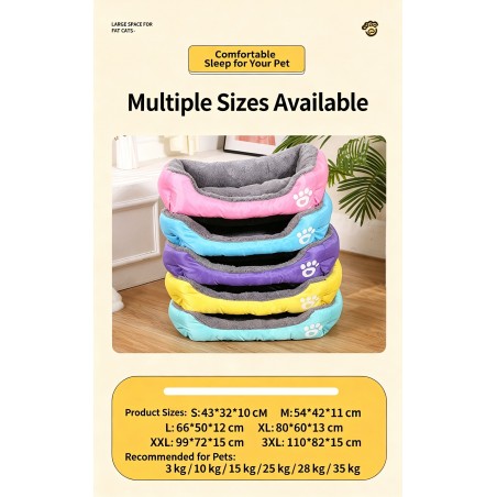 Warm Plush Dog Bed, Washable & Non-Slip | Paws of Oz