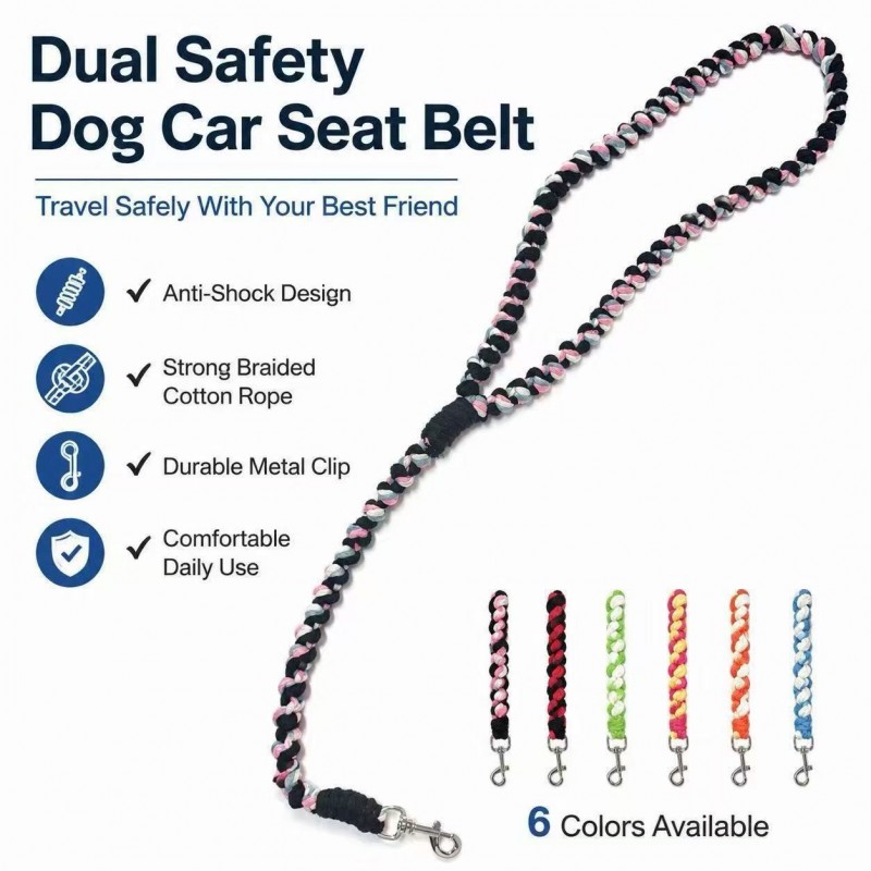 Dog Car Seat Belt, 360° Swivel Hook | Paws of Oz