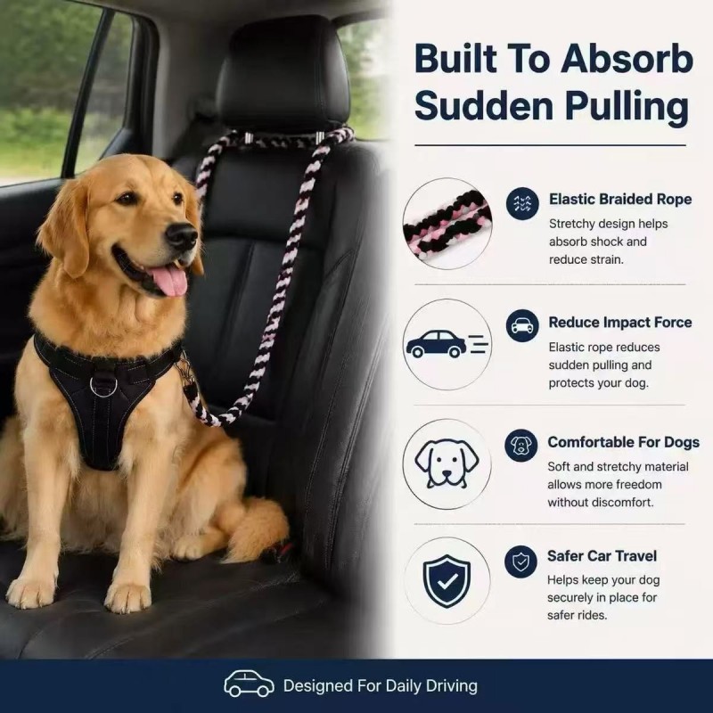 Dog Car Seat Belt, 360° Swivel Hook | Paws of Oz