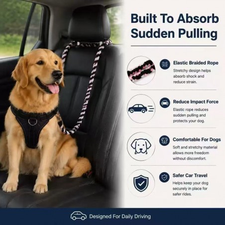 Dog Car Seat Belt, 360° Swivel Hook | Paws of Oz