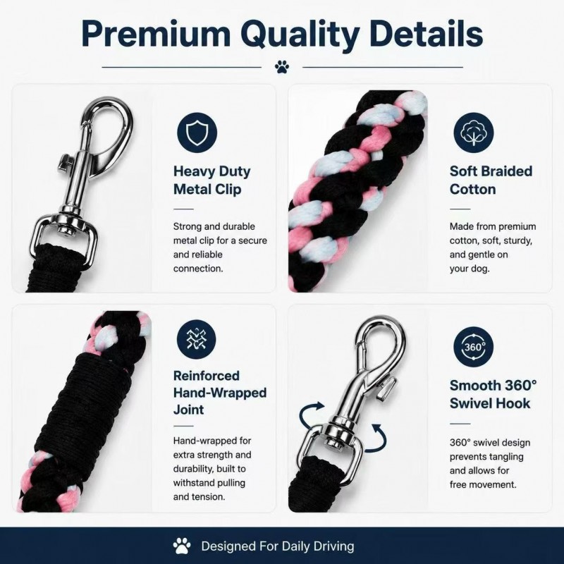Dog Car Seat Belt, 360° Swivel Hook | Paws of Oz