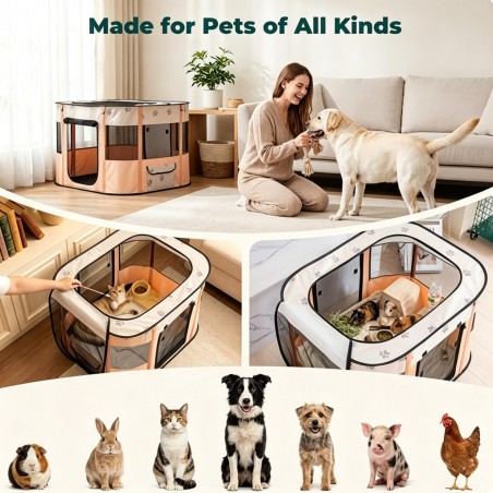 Foldable Mesh Pet Playpen for Kittens | Paws of Oz