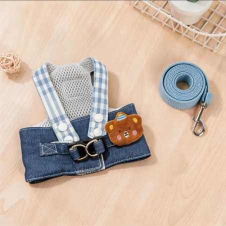 Denim Pet Harness & Leash Set | Paws of Oz