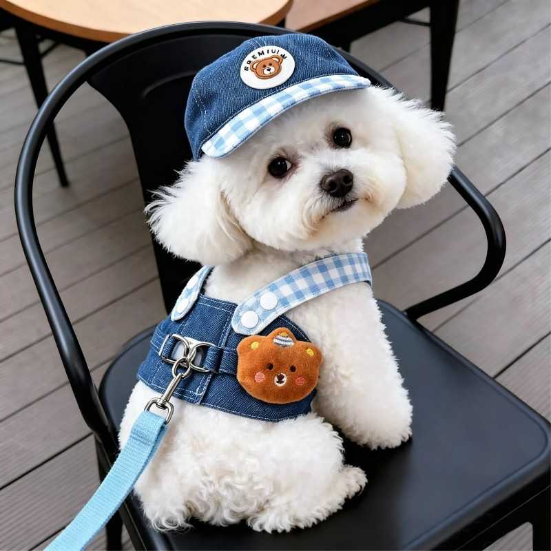 Denim Pet Harness & Leash Set | Paws of Oz