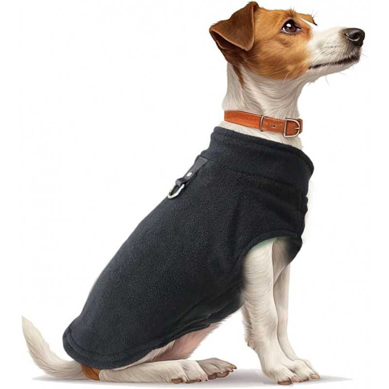Fleece Dog Jumper with D-Ring | Paws of Oz