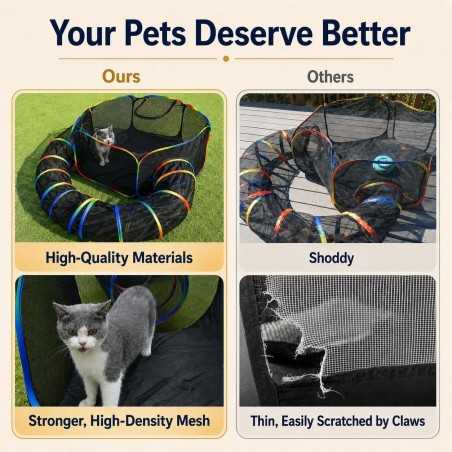 2-in-1 Outdoor Catio with Tent & Tunnel | Paws of Oz