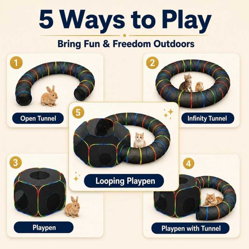 2-in-1 Outdoor Catio with Tent & Tunnel | Paws of Oz