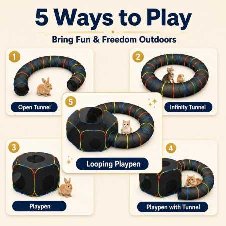 2-in-1 Outdoor Catio with Tent & Tunnel | Paws of Oz