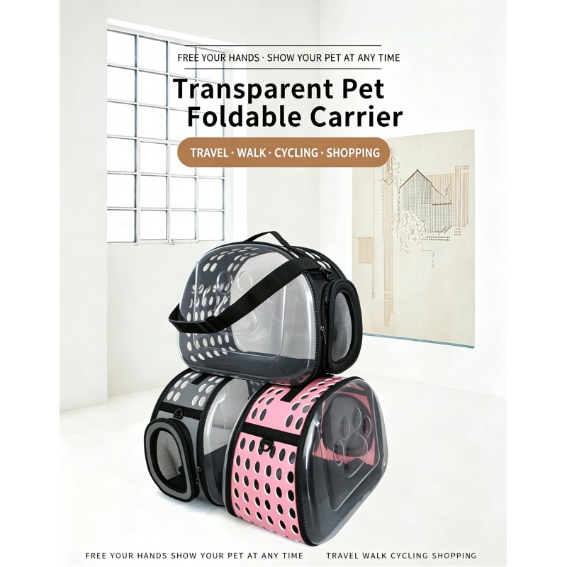 Foldable Transparent Pet Carrier for Cats | Paws of Oz
