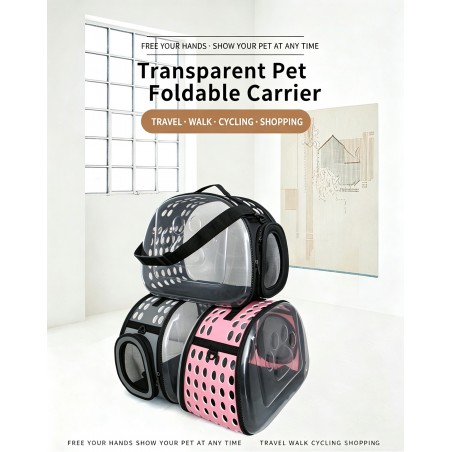 Foldable Transparent Pet Carrier for Cats | Paws of Oz