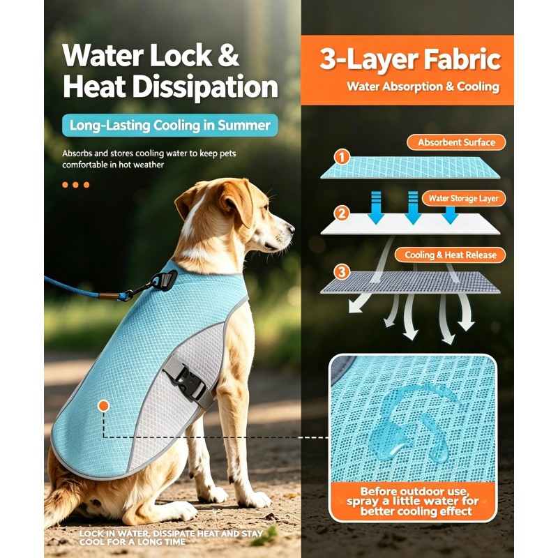 Evaporative Dog Cooling Vest for Heatstroke | Paws of Oz